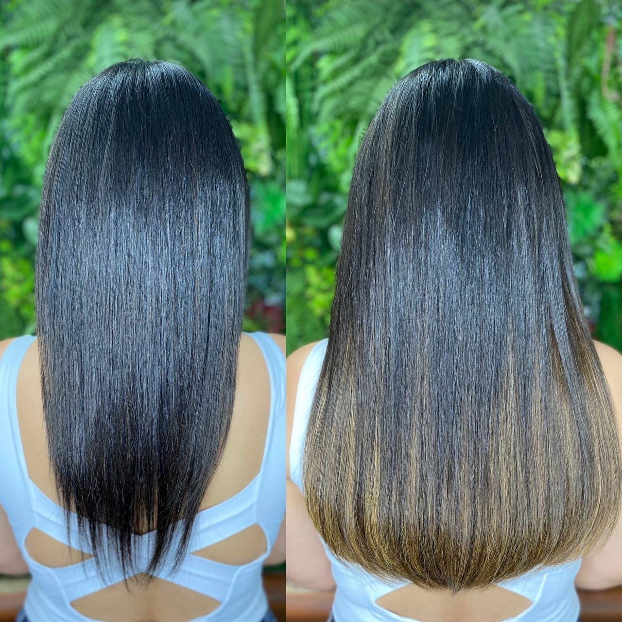 Antes do mega hair